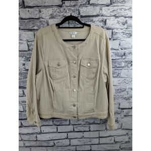 CJ Banks Tan Striped Jacket